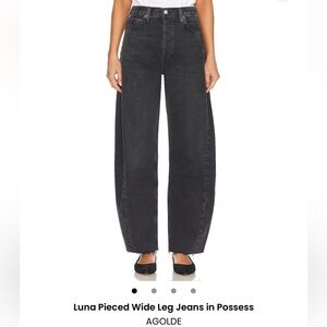 AGOLDE Luna Black Wide Leg Jeans